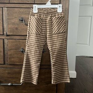 Zara Brown Plaid Kids Casual Pants